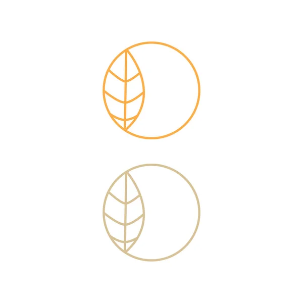 Foglia Naturale Cerchio Segno Simbolo Logo Isolato Bianco — Vettoriale Stock