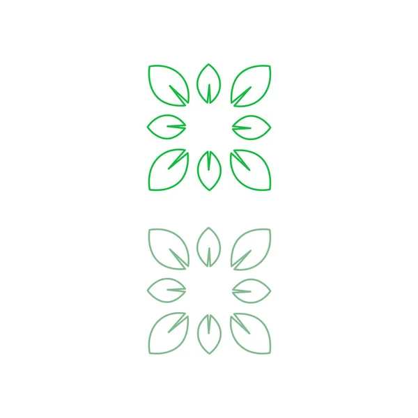 Folhas Verdes Sinal Símbolo Arte Logotipo Isolado Branco —  Vetores de Stock