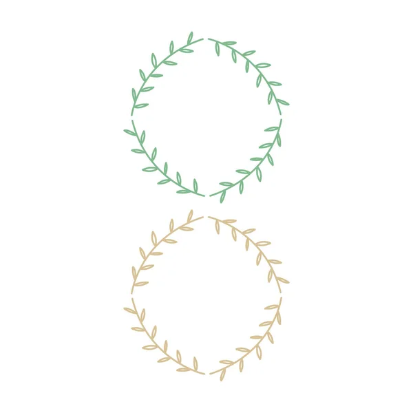 Gröna Löv Enkel Design Badges Isolerade Vitt — Stock vektor