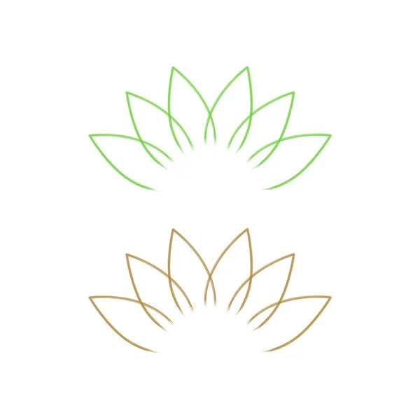 Natural Green Leaves Sign Symbool Kunst Logo Geïsoleerd Wit — Stockvector