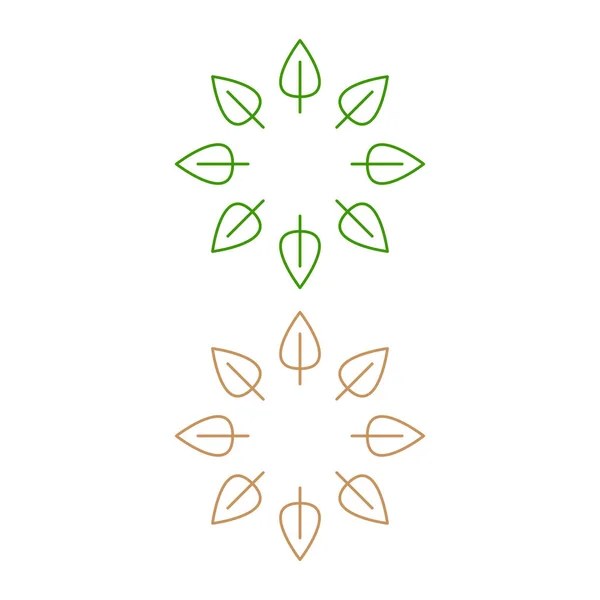 自然叶号 标志在白色上隔离 — 图库矢量图片