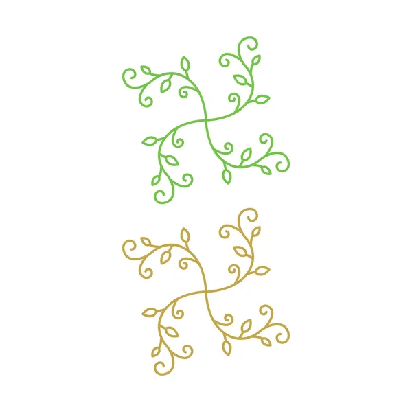 Natürliche Grüne Blätter Zeichen Symbol Logo Isoliert Auf Weiß — Stockvektor