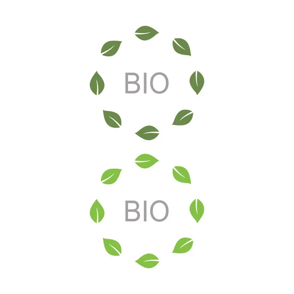 Natürliche Grüne Blätter Bio Produkt Zeichen Symbol Etikett Logo — Stockvektor