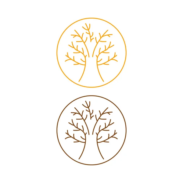 Деревья Логотипе Circle Знак Symbol Isolated Белом — стоковый вектор