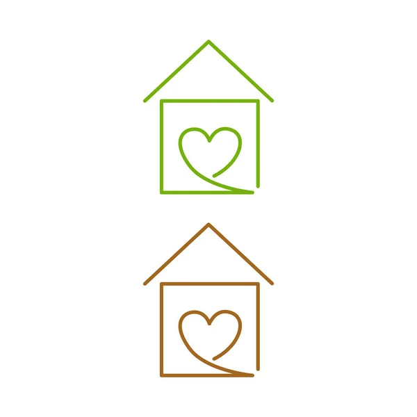 Logo Eco Houses Fixé Sur Blanc — Image vectorielle