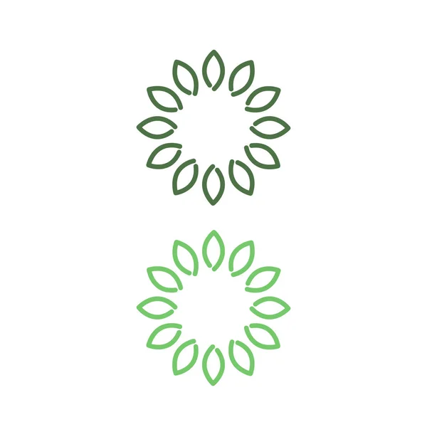 Hojas Verdes Signo Símbolo Logotipo Aislado Blanco — Vector de stock