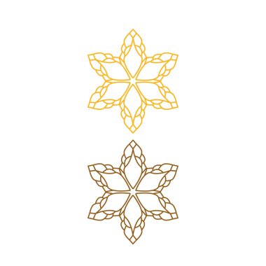 Doğal Çiçek Mandala Beyaz (Altın, Kahverengi) )