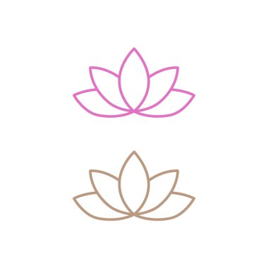 Sağlık Nilüfer İşareti, Sembol, Logo (Pembe, Kahverengi) Beyaz Üzerine İzole Edilmiş