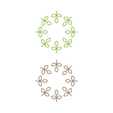 Doğal Yapraklar Çember İşareti, Sembol, Logo Beyazda İzole Edildi