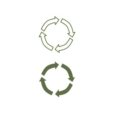 Yeşil Okları Geri Dönüşüm İşareti, Sembol, Beyaz Üzerinde Logo İzole Edildi