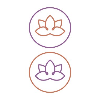 Çemberdeki Doğal Lotus (Kahverengi, Mor) Beyaz Üzerine Ayırılmış