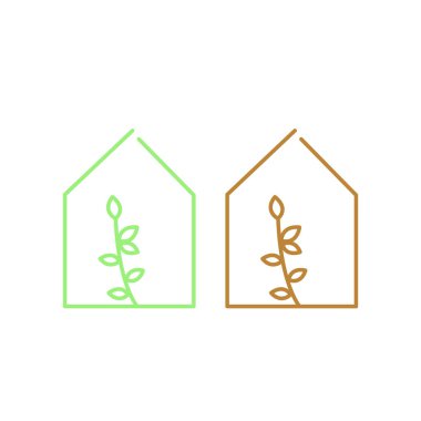 Natural Houses Set isolated on White ( Vector )