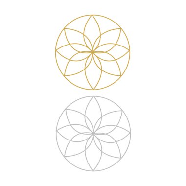 Geometric Flower Sign, Symbol, Logo isolated On White