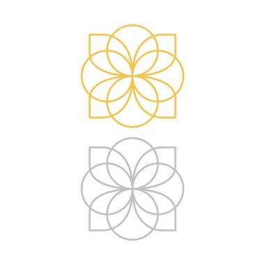 Creative Geometric Mandala Gold, Silver isolated On White