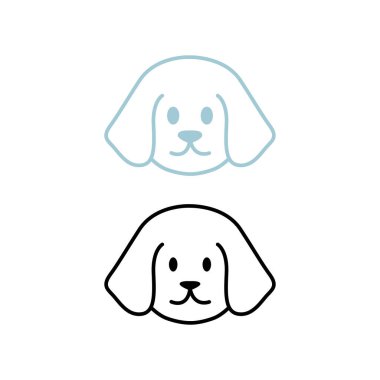 CUTE DOG LOGO, SIGN, SYMBOL ISOLATED ON WHITE