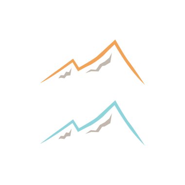 Dağ işaretleri, sembol, logo beyaza izole edildi.