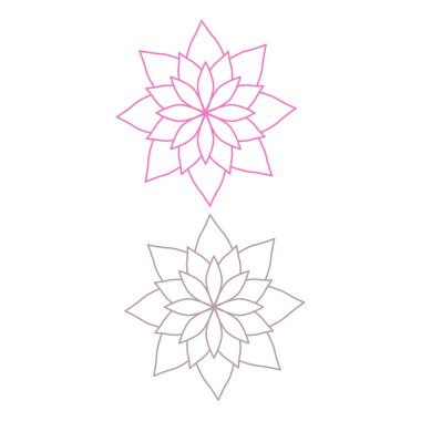 Pink, Silver Lotus Set isolated on White