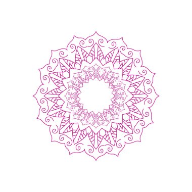 Luxury Pink Ornamental Mandala isolated on White