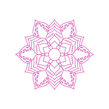 Pink Mandala isolated on White Background