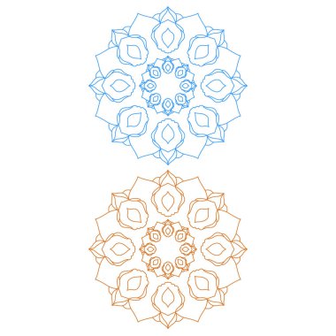 Ornamental Mandalas Set isolated on White