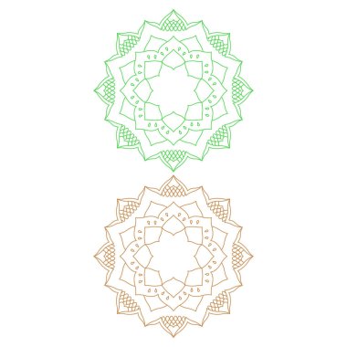 Colorful Ornamental Mandalas Set isolated on White