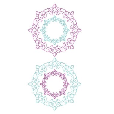 Colorful Ornamental Mandalas Set isolated on White