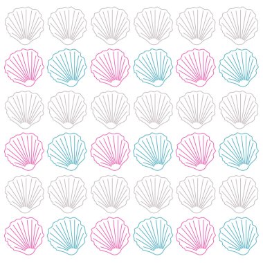 Colorful Sea Shells Background, Pattern, Texture
