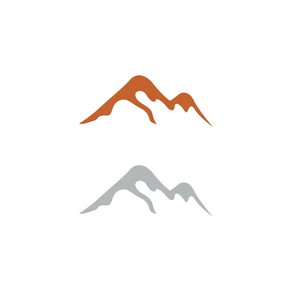 Gunung Perjalanan Petualangan Mendaki Tanda Simbol Logo Terisolasi Atas Putih - Stok Vektor