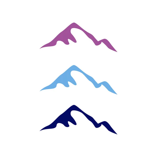 Dağlar Macera Gezisi Yürüyüşü Şaret Sembolü Logosu Beyaz Üzerine Izole — Stok Vektör