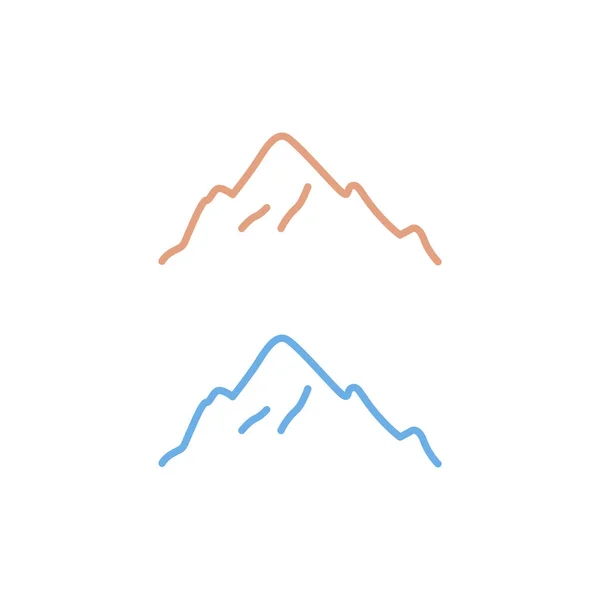 Βουνά Περιπέτεια Ταξίδι Πεζοπορία Σύμβολο Λογότυπο Απομονώνονται Λευκό — Διανυσματικό Αρχείο