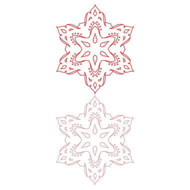 Lüks Renkli Mandala İşaret Simgesi Logosu Beyaz (Vektör )