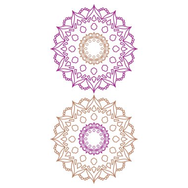 Renkli Mandalas İşaret Sembolü logosunu beyaza ayır