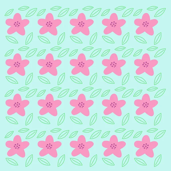 Einfach Blumen Graphische Texture Pattern Hintergrün — Stockvektor