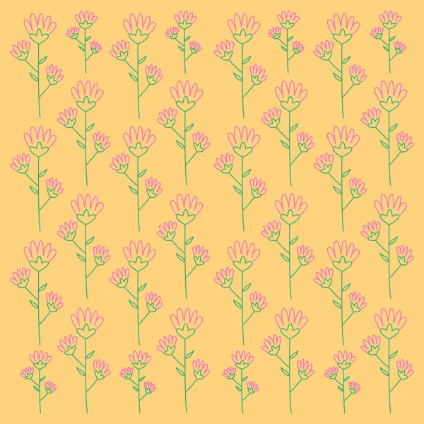 Spring Flowers Texture Pattern Background Vector — Stock Vector