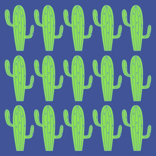緑のサボテンの植物パターン テクスチャ 白の背景 — ストックベクタ
