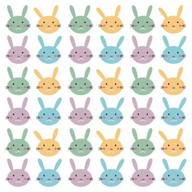 Pembe Bahar Şablonunda Sevimli Renkli Tavşanlar, Doku, Arkaplan