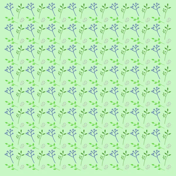 Herbes Feuilles Naturelles Peintes Main Vertes Vecteur — Image vectorielle
