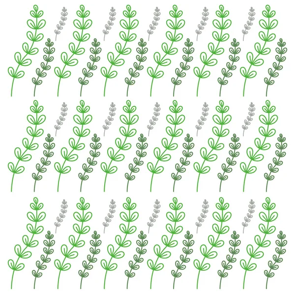 Herbes Feuilles Naturelles Peintes Main Vertes Vecteur — Image vectorielle