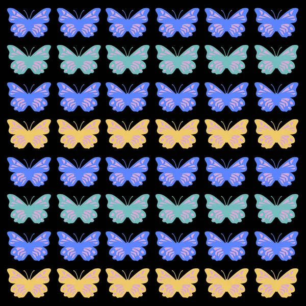 Papillons Créatifs Motif Texture Vecteur Motif — Image vectorielle