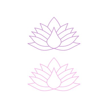 Sağlıklı Nilüferler Mor Pembe Seti beyaza izole edildi