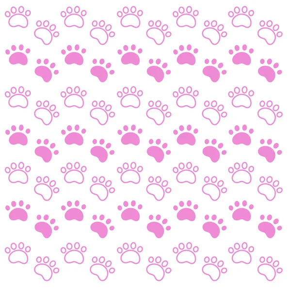 Cute Colorful Dog Paws Pattern Texture Background — Stock Vector