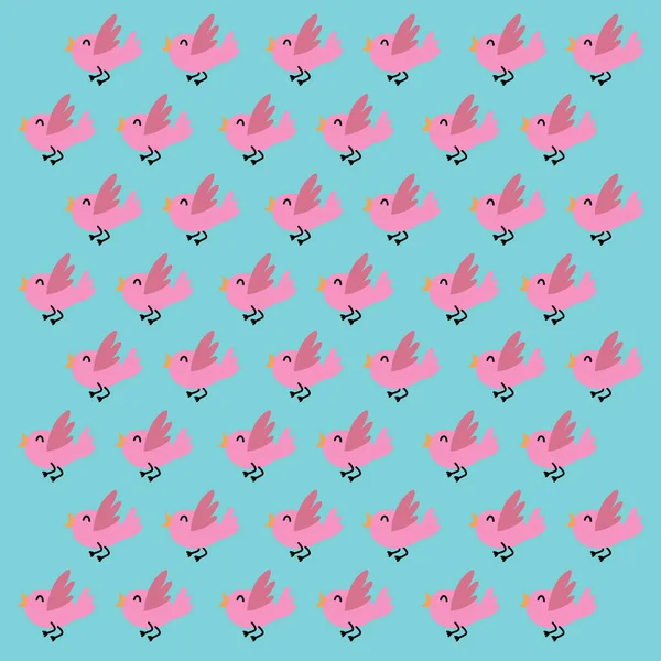 Flying Birds Retro Pattern Texture Background — Stock Vector
