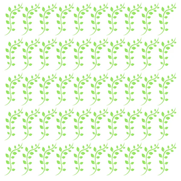 Zielone Liście Wiosny Białym Wzorze Tekstura Tło — Wektor stockowy