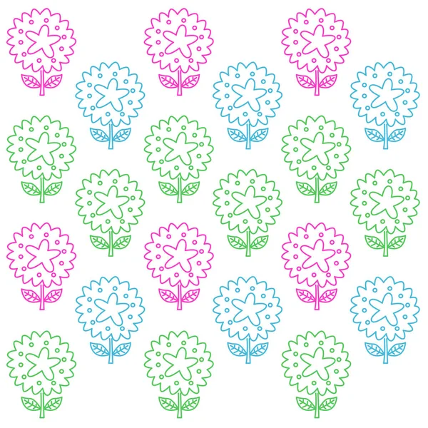 Frühling Retro Einfache Blumen Muster Textur Hintergrund — Stockvektor
