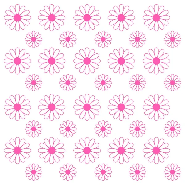 Rose Printemps Fleurs Simples Modèle Texture Arrière Plan — Image vectorielle
