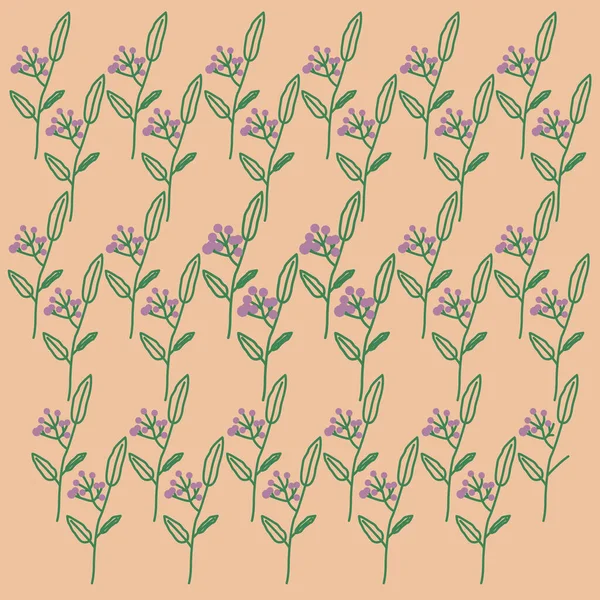 Botaniska Vintage Blommor Bruna Mönster Textur Bakgrund — Stock vektor