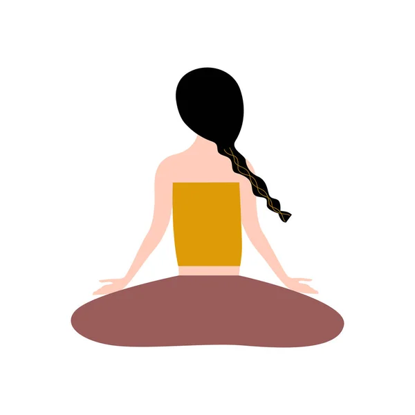 Yoga Yapan Yoga Kızı Beyazın Üzerine Izole Edilmiş Yoga Pozu — Stok Vektör