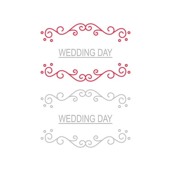 Πολυτελές Σετ Διακοσμητικών Ημέρας Γάμου Απομονωμένο Λευκό — Διανυσματικό Αρχείο
