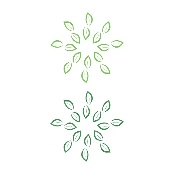 Alimentos Orgânicos Naturais Folhas Verdes Sinal Símbolo Logotipo — Vetor de Stock
