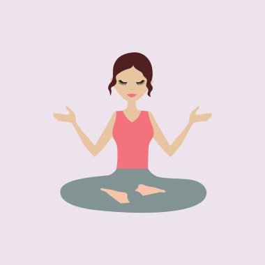 Yoga yapan kadın Asana Vektör İllüstrasyonu